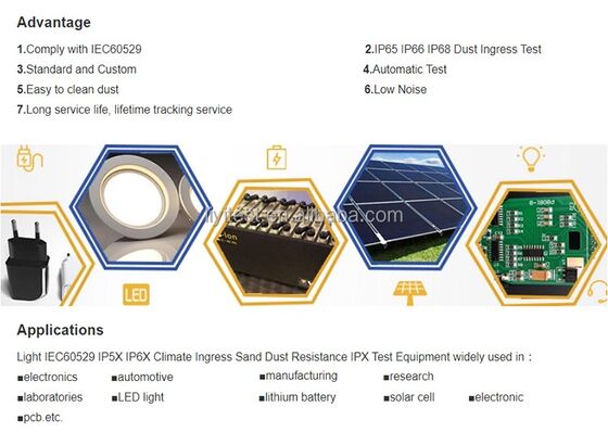 Chambre d'essai de sable et de poussière simulée LIYI, instrument d'essai environnemental et de poussière